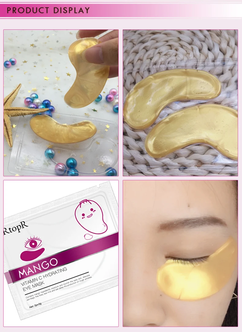 RtopR Vitamin C Hydrating Eye Mask Anti Wrinkle Remove Dark Circles Eye Bags Moisturizing Whitening Essence Anti-Aging Skin Care