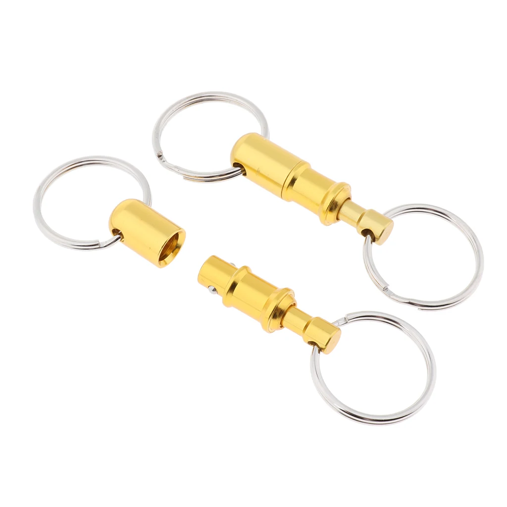 2Pcs/pack Quick Release Keychain, Pull-Apart Removable Keyring with Two Heavy Duty Split Rings Key Accessories