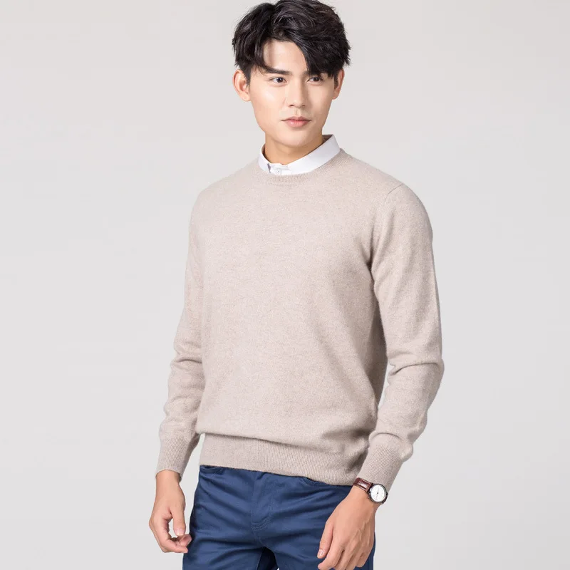 Woollen Sweater Men's O Neck Crew Neck Sweater