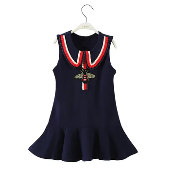 

ChanJoyCC sells girls summer dresses college style casual pleated clothes trend fashion lapel British children's clothing