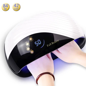 

84W Cooling Builtin Fan UV Lamp LED Fast Dry Nail Dryer Machine Nails Professional Equipment For Gel Polish In Two Hands LEMDone