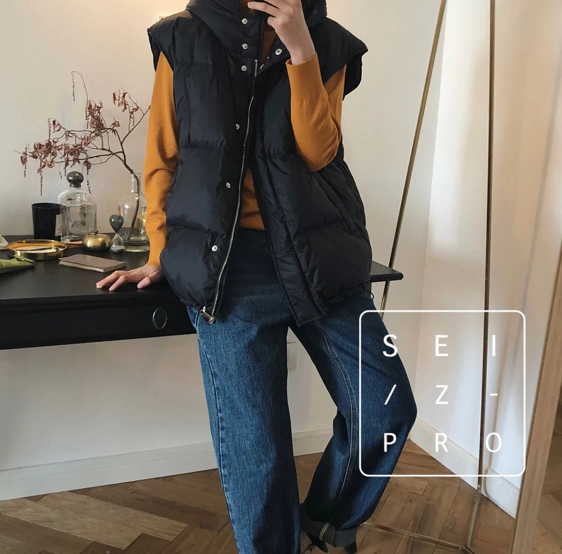 Winter New South Korea 90% White Goose down Vest down Coat Short Thick Loose-Fit Hooded Vest Women's