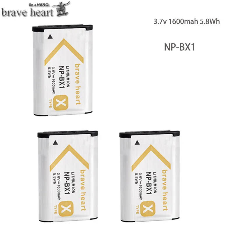 3battery 4x Bateria NP-BX1 NPBX1 np bx1 батарея для sony DSC-RX100 DSC-WX500 HX300 WX300 HDR AS100v AS200V AS15 AS30V AS300 M3 M2 HX60 - Цвет: 3battery