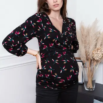 

Womens Maternity Nursing Tops Pregnancy Long Sleeve Blouse Breastfeeding T-shirt