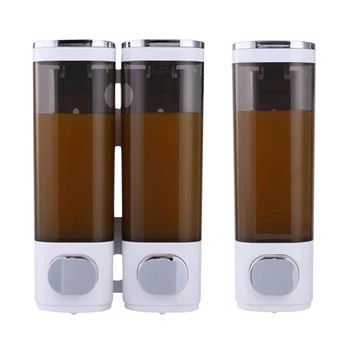 

Bathroon Wall Mounted Shampoo Soap Dispenser Bathroom Shower Manual Hand Press Liquid Lotion Pump