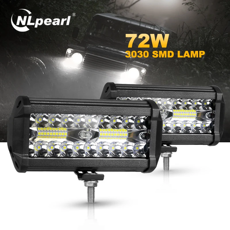 Ceny Nlpearl 7 cal samochód lekki montaż 3 wiersze 120W kombi przeciwmgielne lampy do samochodów listwa świetlna led robocza dla Offroad ciągnik siodłowy 4x4 SUV