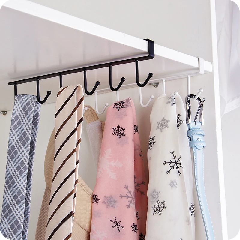 

Multi-Purpose Hooks Kitchen Cup Holder Hang Cabinet Shelf Storage Rack Organizer 6 Hooks Door Hook Home Storage Organization