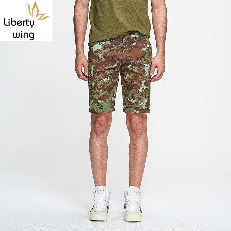 

Шорты мужские камуфляжные до колен, модные прямые повседневные, с принтом, бермуды, лето