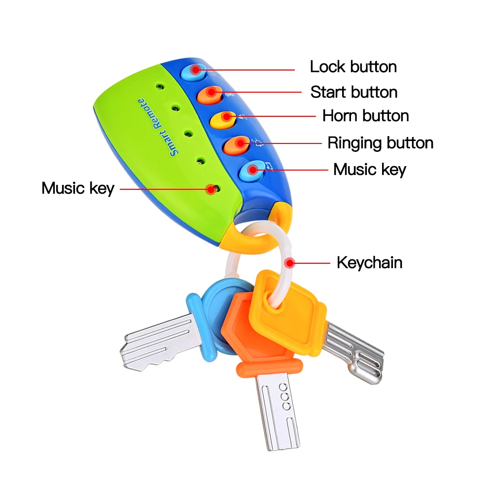 Детская музыкальная игрушка дистанционный автомобиль голоса ролевые игры игрушка Автомобильный ключ вокальный смарт-пульт дистанционного управления игрушки для детей обучающая игрушка Детские мигающие звуковые игрушки