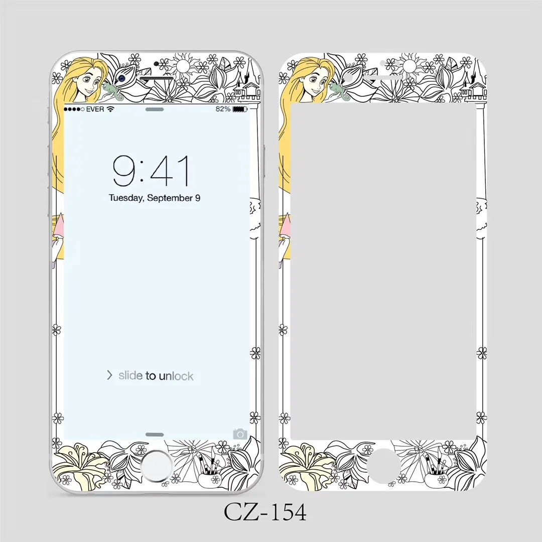 

Rapunzel Princess Alice Mermaid Sailor Moon Pattern Screen Protector For iPhone 6 6s 7 8 Plus Tempered Glass Protective Film