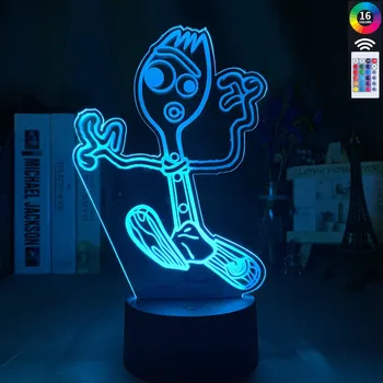 

Acrylic Led Night Light Toy Story Forky Figure For Kids Bedroom Decor Light Cool Gift For Child Study Room Table Lamp 3d Optical
