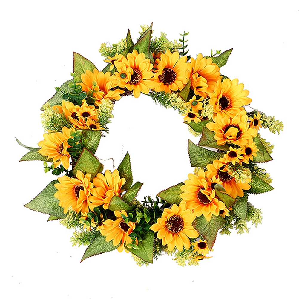 

45cm garland christmas Simulation Wreath Front Door Window Hanging Garland Home Xmas Party Decorations Ornament