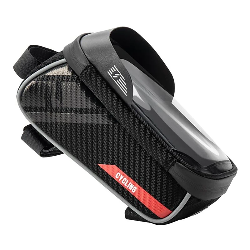 Bike Frame Bag Waterproof With TPU Touchscreen Handlebar Bags Headphone Hole Suitable For Phone Under 6.7 Inches | Спорт и