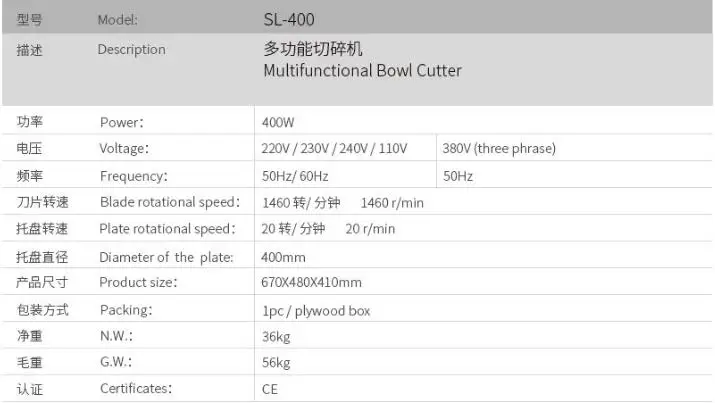 Description Picture 2 of itemElectric 110v 220v Multifunctional commercial food chopper Bowl Cutter Meat grinder Ginger garlic grinder for Restaurant