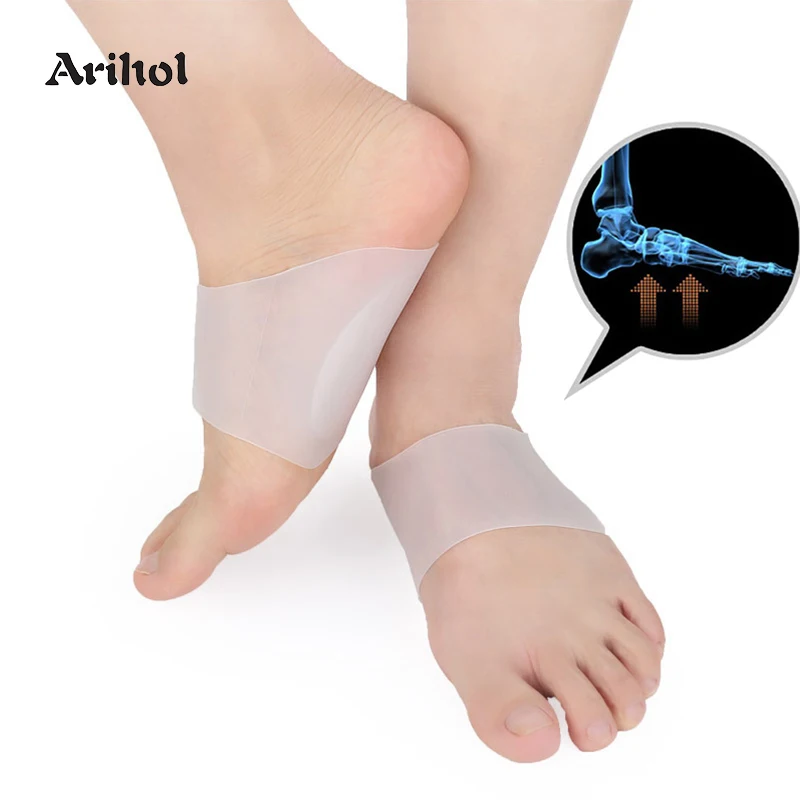 2 Pieces Silicone Gel Foot Arch Supports Sleeves Plantar Fasciitis Sore