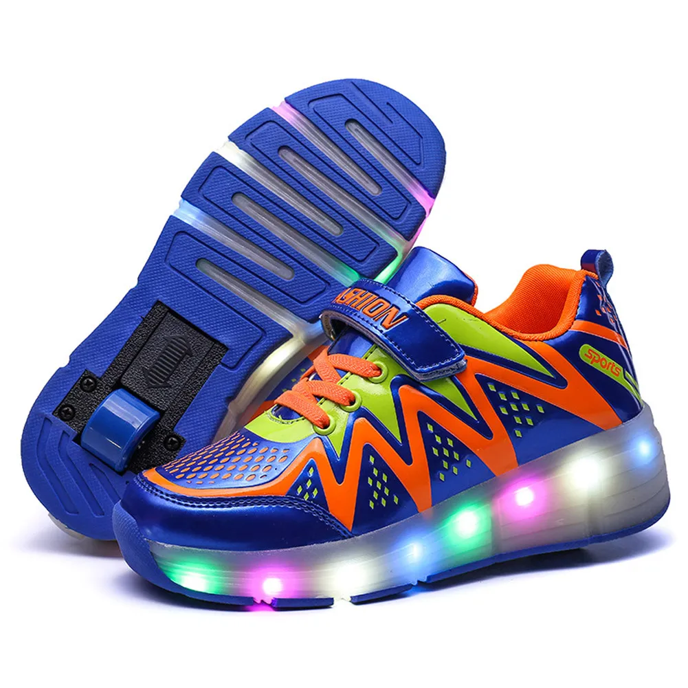 Kids Shoes Boy Running Sneakers Light Up Shoes Wheel Shoes Toddler Kids Anti-slip Shoes Fashion Design