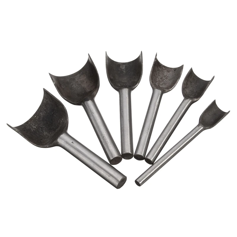 Leather Craft Tools Half Round V Shaped Cutter Punch Leather Handmade Craft Tools Punching Hand 6Pcs/set 15mm-40mm