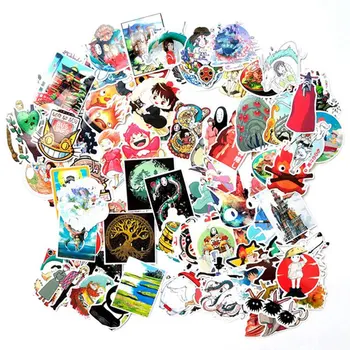 

100pcs/set Stickers Miyazaki Hayao Series Anime Graffiti Sticker For Skateboard Laptop Bicycle Waterproof Decals Stickers