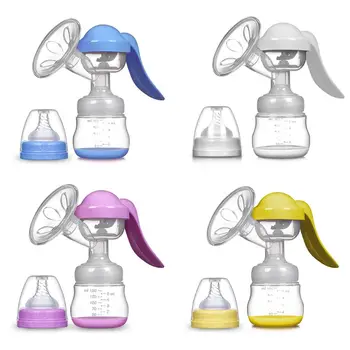 

Manual Breast Pump Feed Milk Maker Powerful Baby Nipple Suction Great for Travel Yellow/White/Purple/Blue