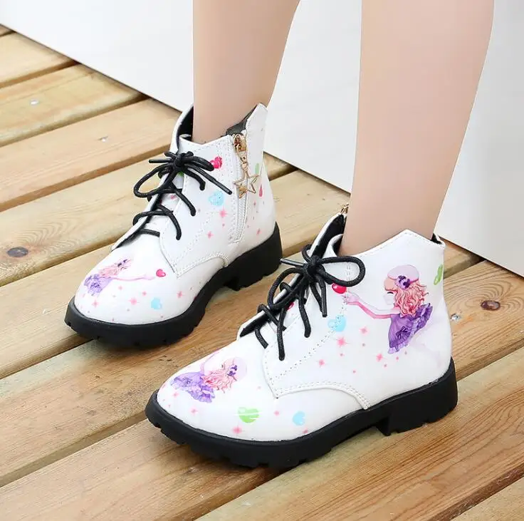 

Spring Autumn 2019 Kids Shoes Girls Pink Short Boots Children Martin Boots Handmade Leather Boots Toddler Shoes Kids Sneakers