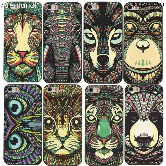 KETAOTAO Animals Tiger Elephant Painting Design Phone Cases for iPhone 4S 5C 5S 6 6S 7 8 Plus X Case Soft TPU Rubber Silicone |