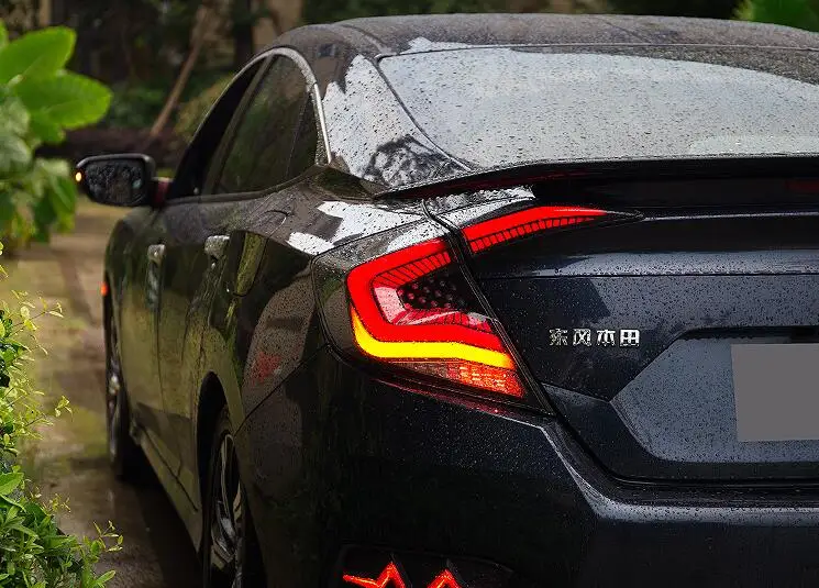 Задний фонарь для Honda Civic задний противотуманный фонарь+ стоп-сигнал+ задний фонарь+ Динамический сигнал поворота Автомобильный светодиодный задний фонарь