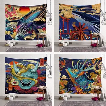 

Japanese Tapestries Wall Hanging Beach Tapestries Polyester Fabric for tablecloth Blanket Decor large wall tapestry 200x150cm