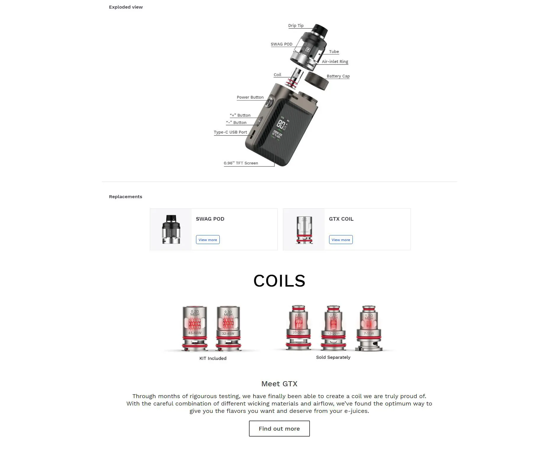 Original Vaporesso Swag PX80 Pod Kit 80W Box MOD Vape 4ML Swag Pod