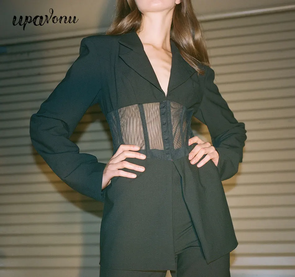 YUNY Women Open Front Jackets Irregular Silm Fit Long-Sleeve Pure Blazer Brown M 