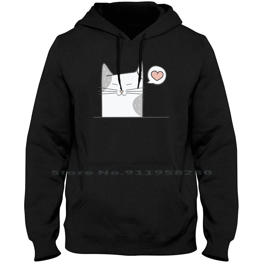 

Kitty Kisses Men Women Hoodie Pullover Sweater 6XL Big Size Cotton Popular Kitty Love Kiss Cute Ny Funny Love