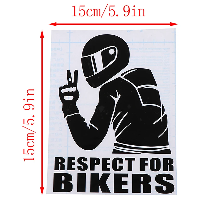 1pc Cool RESPECT FOR BIKERS Auto Decoration Car Bicycle Sticker Removable Decal Stickers Bicycle Decoration Bicycle Accessories