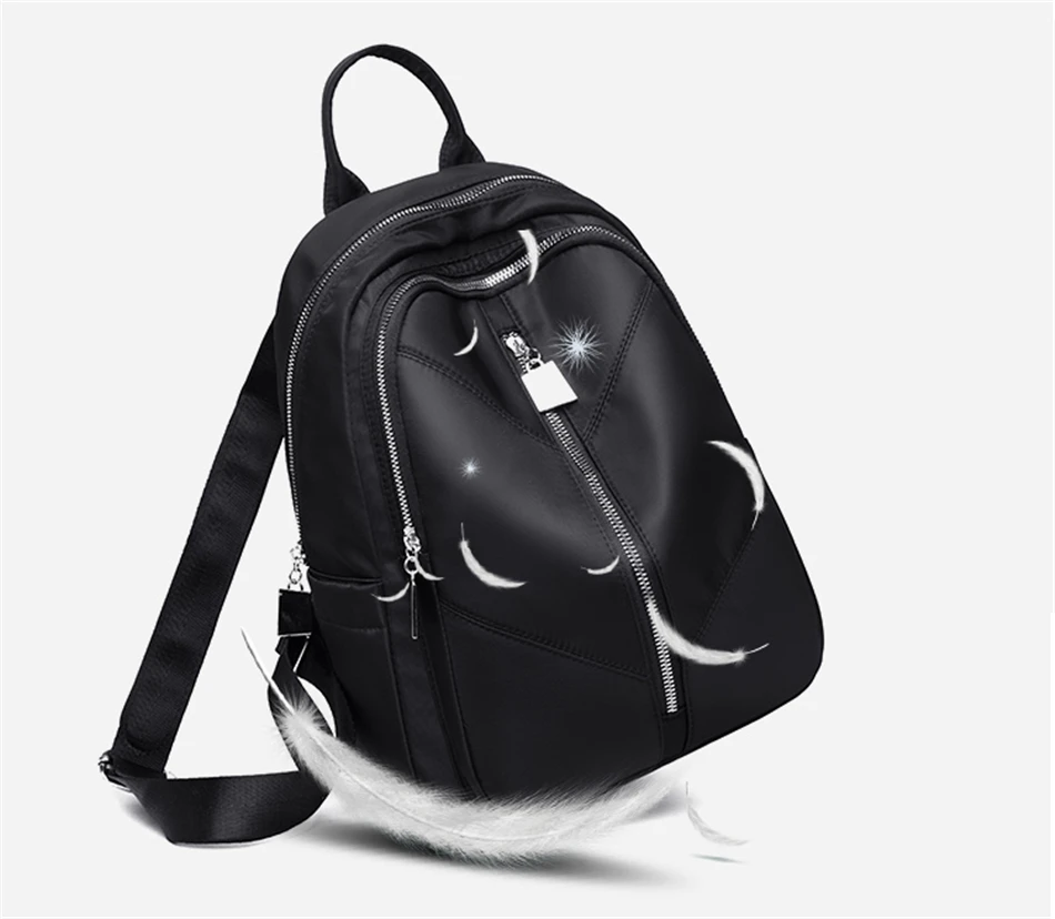 Новые простые женские черные рюкзаки Mochila Feminina легкая вместительная школьная сумка для девочек рюкзак Водонепроницаемый легкий рюкзак для путешествий