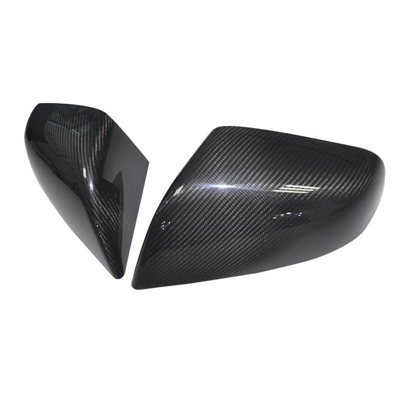 Glossy Black Real Carbon Fiber Side 2pcs Mirror Cover 4 door sedan rear view mirror cover For Tesla Model S