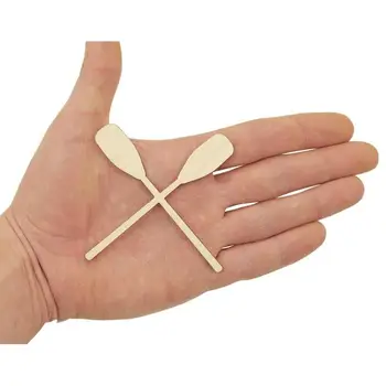 

10pcs. Wooden Crossed Oars (7cm) Shape Art Projects Craft Wood Oars Decoration Gift Decoupage Ornament Unpainted 0619