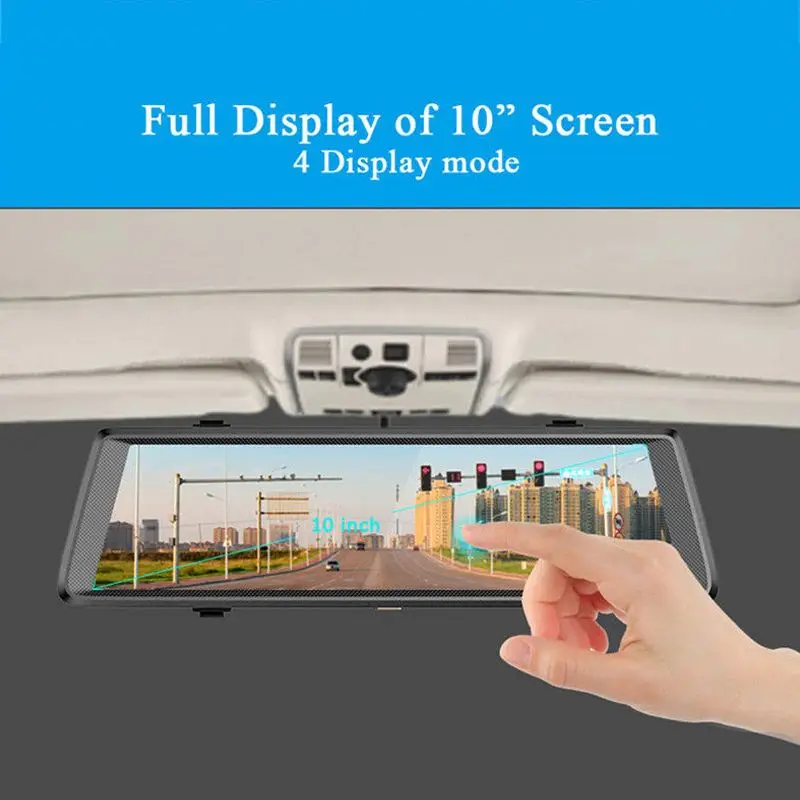 Dash Cam 10 дюймов ips сенсорный экран HD 1080P двойной объектив тире камера Поддержка SD/TF/USB/ночное видение/g-сенсор/камера заднего вида Автомобильный видеорегистратор