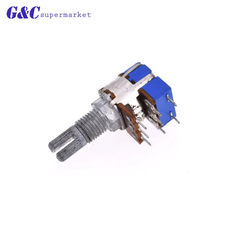 Stereo B50K Ohm Dual Linear B Type Taper Volume Control Potentiometer Switch 50K R125G