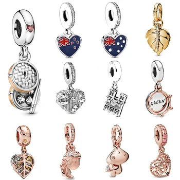 

2019 Autumn new bright warning leaf love tree mushrooms crown Chinese flag bao notre heart-shaped pink gold charm