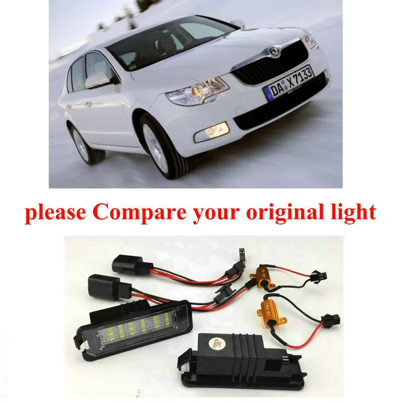 2 светодиодные лампы ксенон белый светодиодный номерной знак света для Skoda superb 3T b6 превосходные 3t4 4d 2008 canbus error free