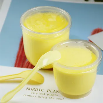 

100pcs High quality high temperature resistance dessert cups100ml 120ml 300ml yogurt pudding transparent disposable cup with lid