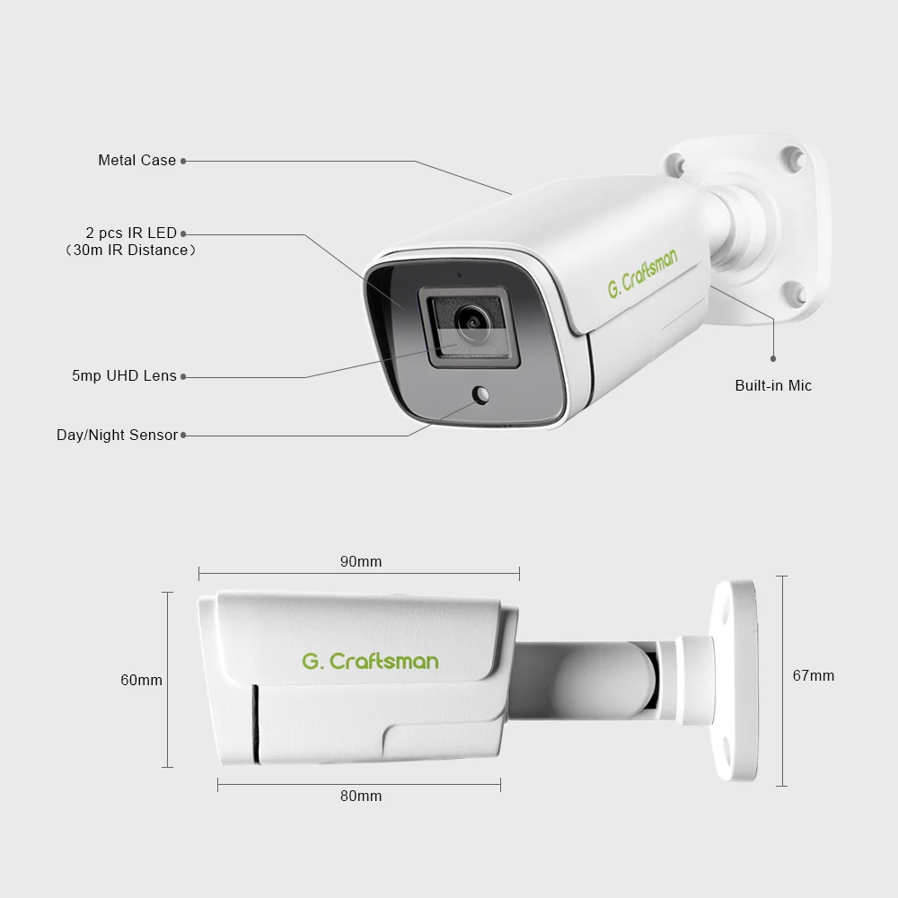 Наружная IP камера XMeye W SONY 5MP POE IMX335 водонепроницаемая внешняя аудиосвязь Onvif