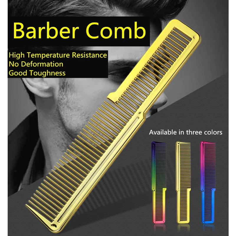 

Plating Pro Hairdressing Comb Salon double-sided Anti-static Flattop Cutting Comb Hairdressing Brush Hair Styling Tools G0920