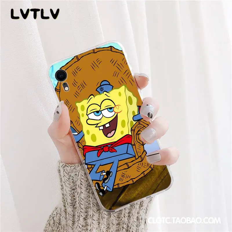 LVTLV BestFriends Forever BFF Губка Боб на заказ фото мягкий чехол для телефона iPhone 11 pro XS MAX 8 7 6