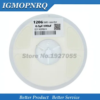 

4000pcs 1206 SMD Chip Multilayer Ceramic Capacitor 0.5pF - 100uF 10pF 100pF 1nF 10nF 15nF 100nF 0.1uF 1uF 2.2uF 4.7uF 10uF 47uF