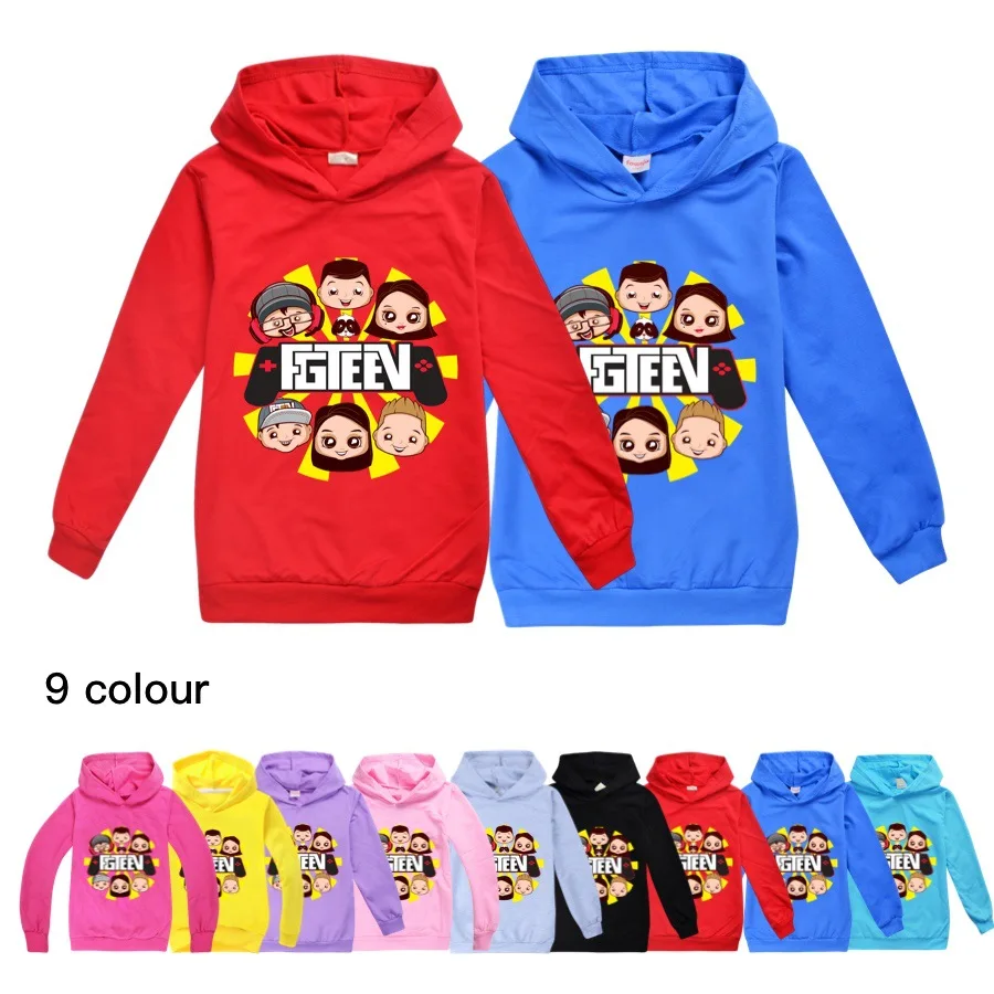 

Toddler Girl Tops Kids Clothes Cotton FGTEEV Fall Long Sleeve Shirt Teengage Hooded Fashion Boys Sweatshirt Baby Shirt 10 To 12