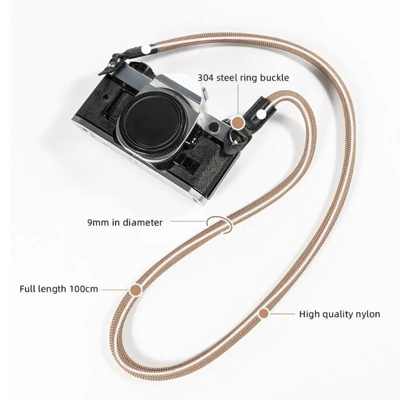 Light Brown Нейлоновый Регулируемый безопасный ремешок для ручного окрашивания и шитья из шелка, Гибкий ручной шнурок для аксессуаров камеры - Цвет: Light Brown
