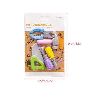 

5pcs/set Creative Tool Series Pencil Rubber Eraser School Student Korean Stationery Correction Supplies For Kids Gifts