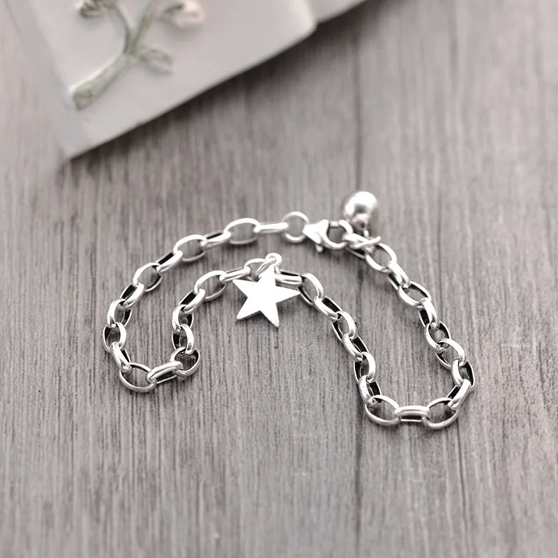 アクセサリー vintage silver925 star charm bracelet 925 Sterling Silver Vintage Star Bead Charm Bracelet &Bangle