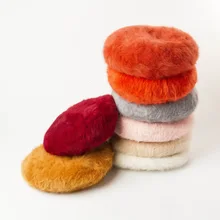 01912-HH0174 однотонная зимняя теплая длинная шапка из кроличьей шерсти Дамский берет мужская женская шапка для отдыха