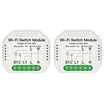 

WiFi+RF433 light switch Smart Relay Switch Module 90-250V 1 Gang 2.4Ghz WiFi Switch Module With Alexa Google Home Smart Home