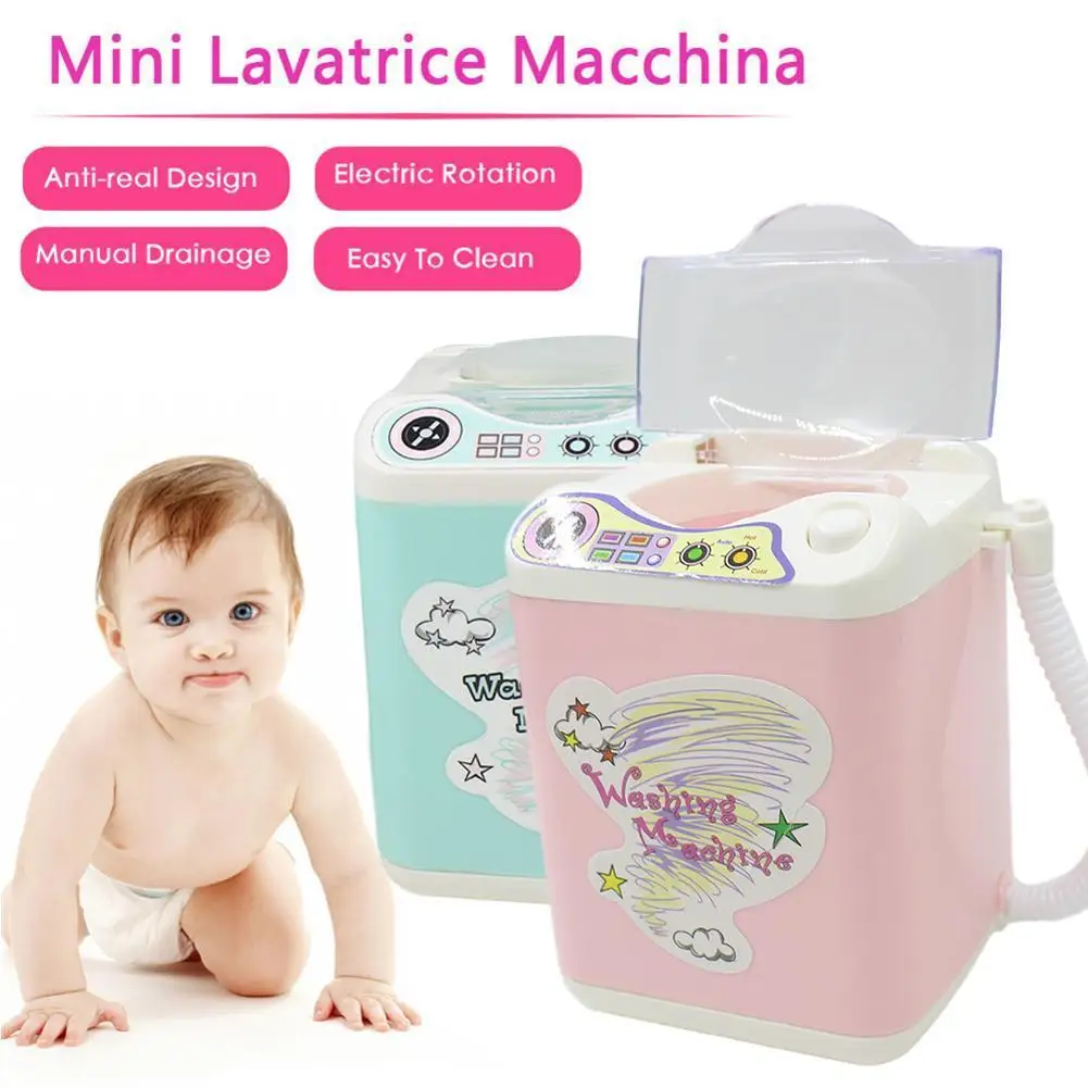 Lavadora de juguete eléctrica, lavadora de ropa, juguete cosmético, Puff, limpieza de belleza, cepillo, herramienta bonita, polvo Elec H3Z6, 1 Uds.